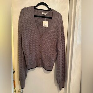 Favorite Daughter Cable Knit Cardigan - Lavender